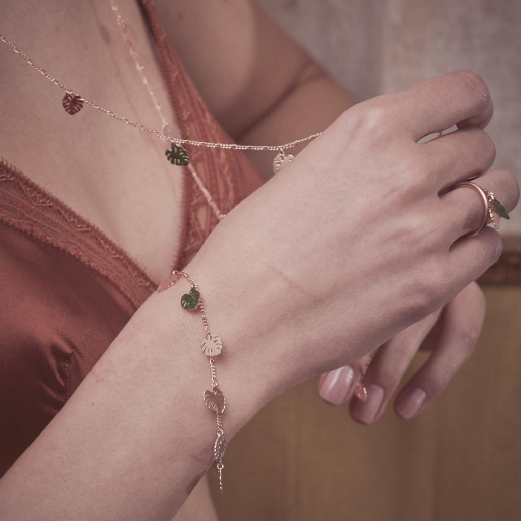 Bracciale con foglie monstera d