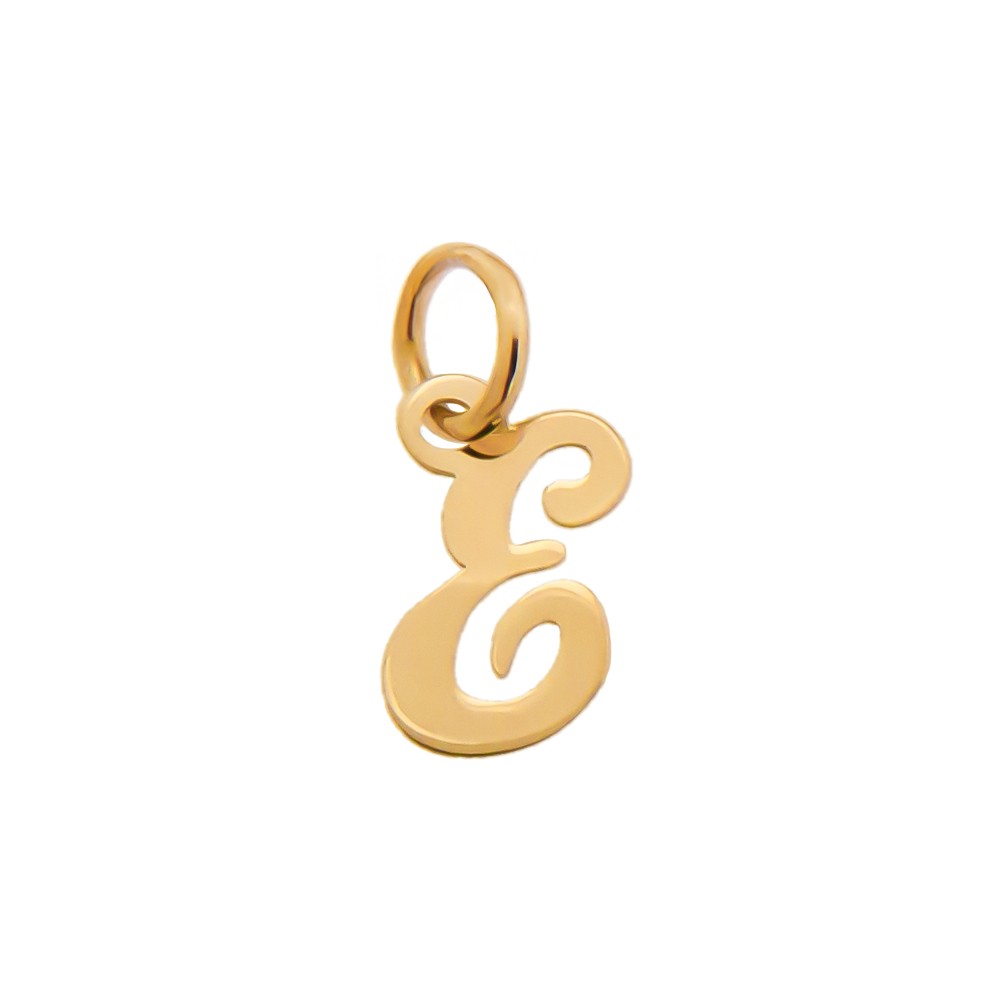 Ciondolo iniziale E in corsivo h 7,00 mm oro giallo - CICALA