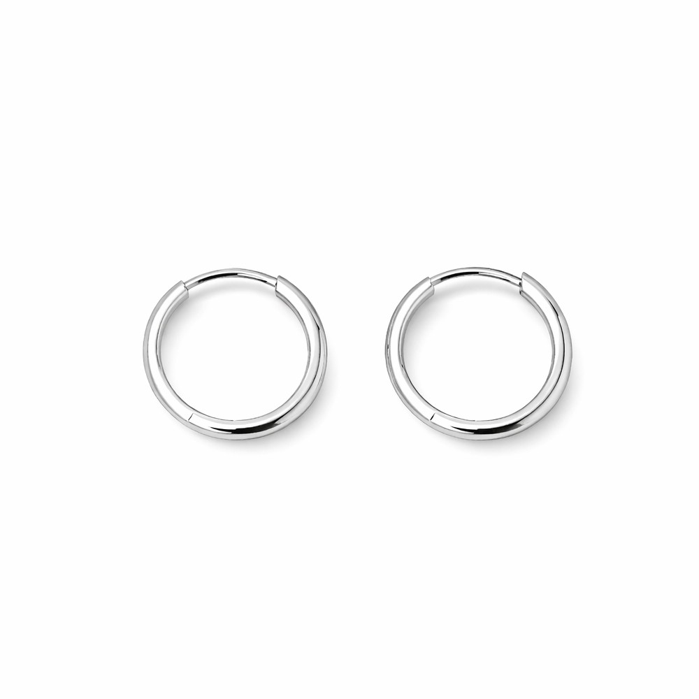 Orecchini a cerchio in oro bianco lucido