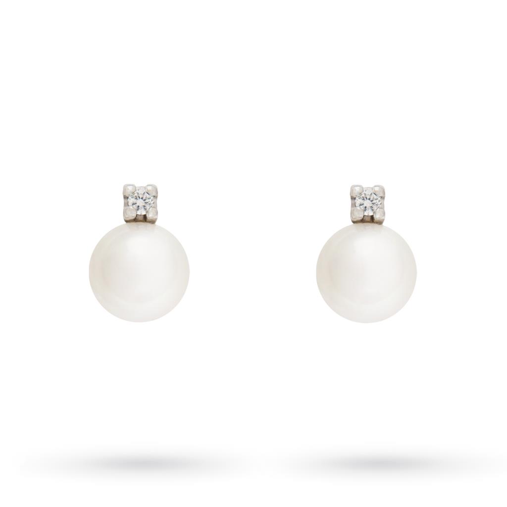 Orecchini a lobo con perle Giapponesi e diamante - ETEREA