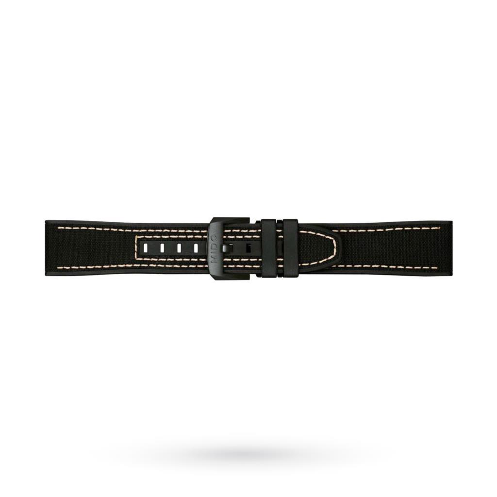 Cinturino Mido tessuto tecnico nero-beige 22mm - MIDO