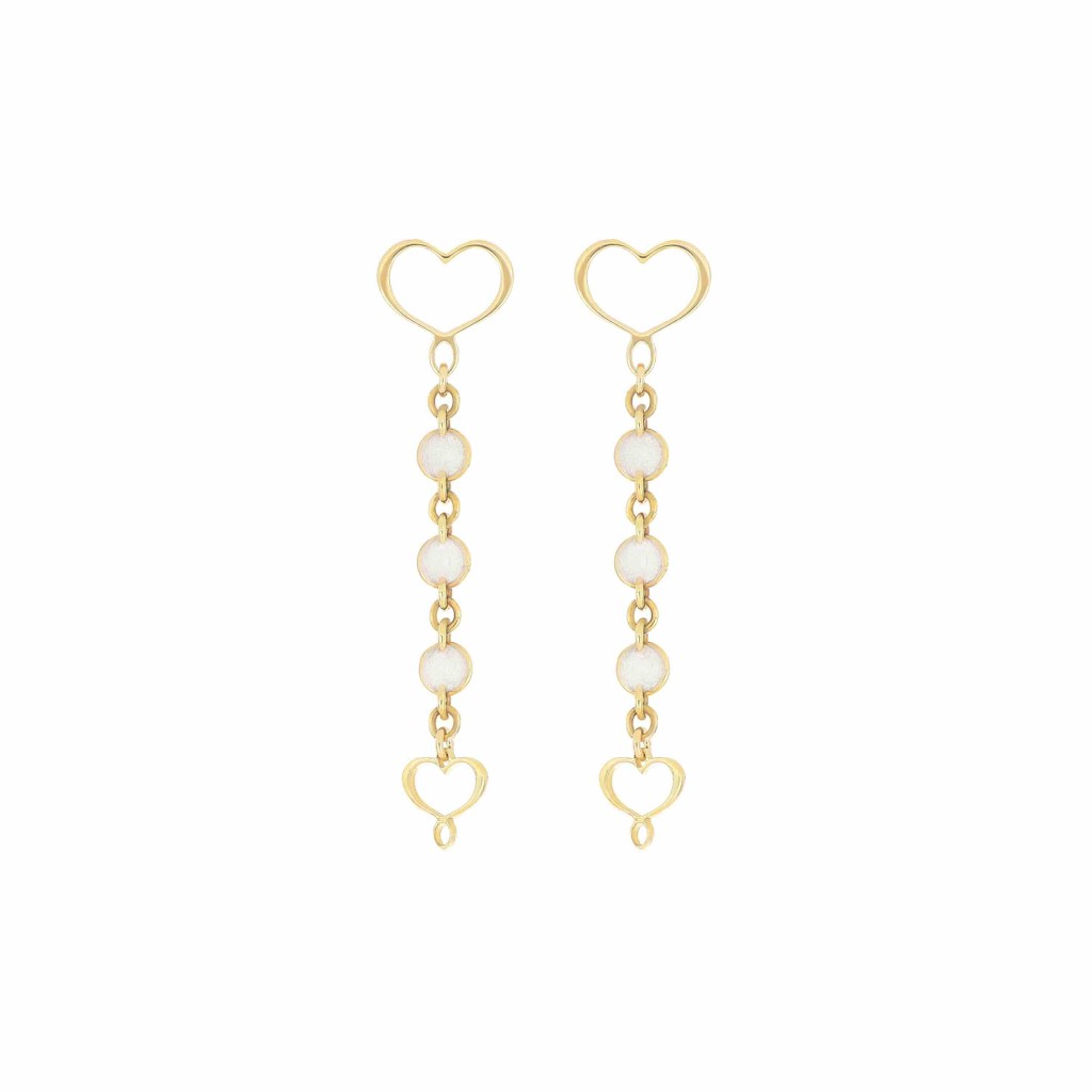 Orecchini Maman argento con catena perlata - MAMAN ET SOPHIE