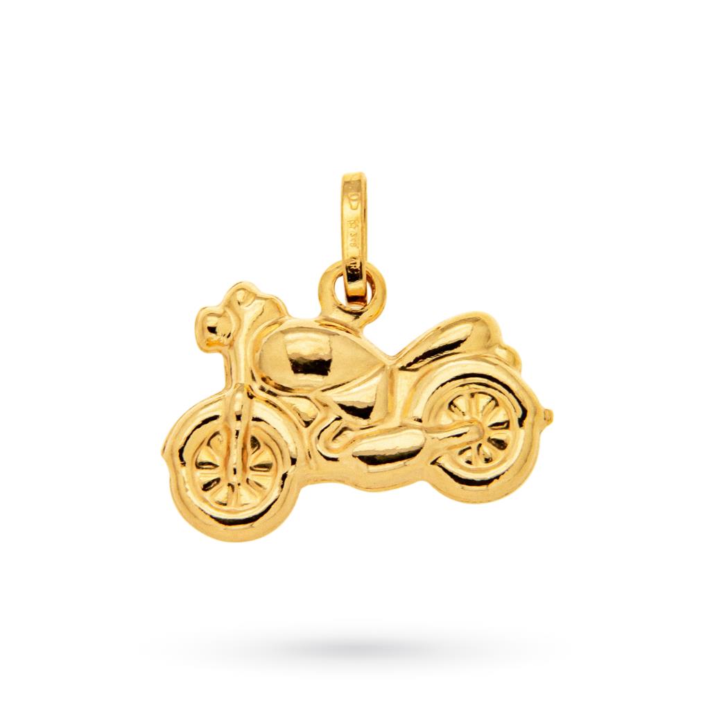 18kt yellow gold motorcycle pendant - UNBRANDED
