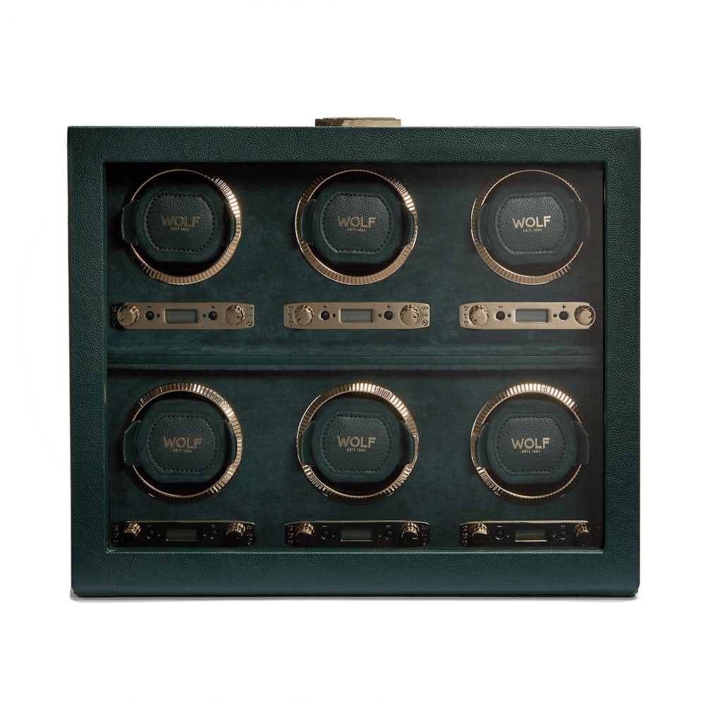  Wolf 6 Piece Watch Winder - Green - WOLF