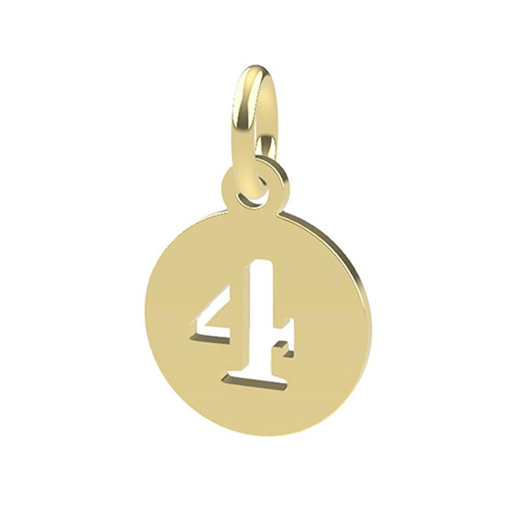 CIondolo Numero 4 oro giallo 18kt Dedie - DEDIE