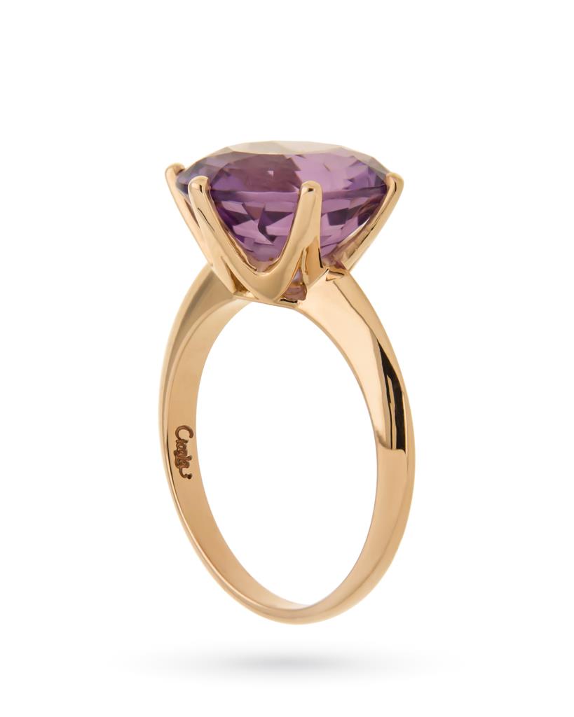  Anello oro rosa con ametista viola - CICALA