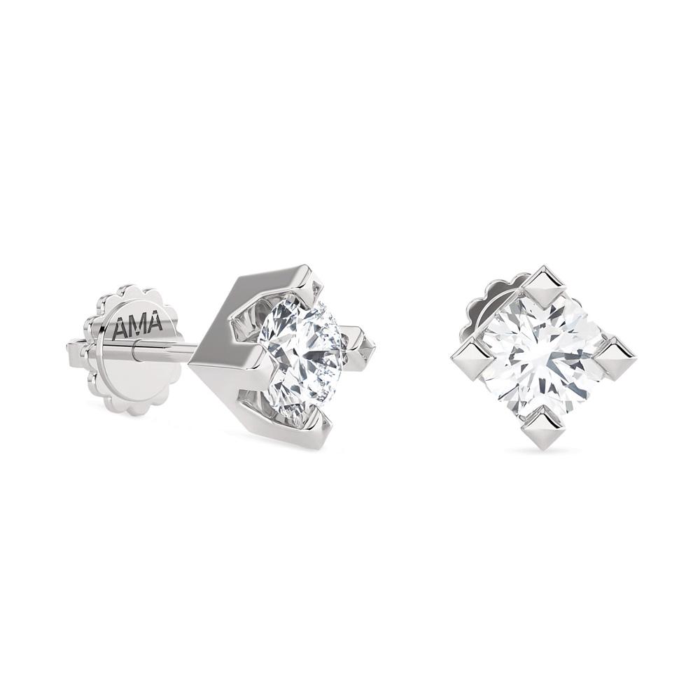  4-prong earrings in white gold with 0.5 carat lab-grown diamonds - AMA