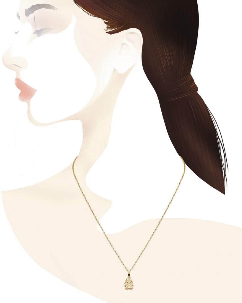  Collana leBebe LBB254 sagoma bimba mini oro giallo ct 0,11 - LE BEBE