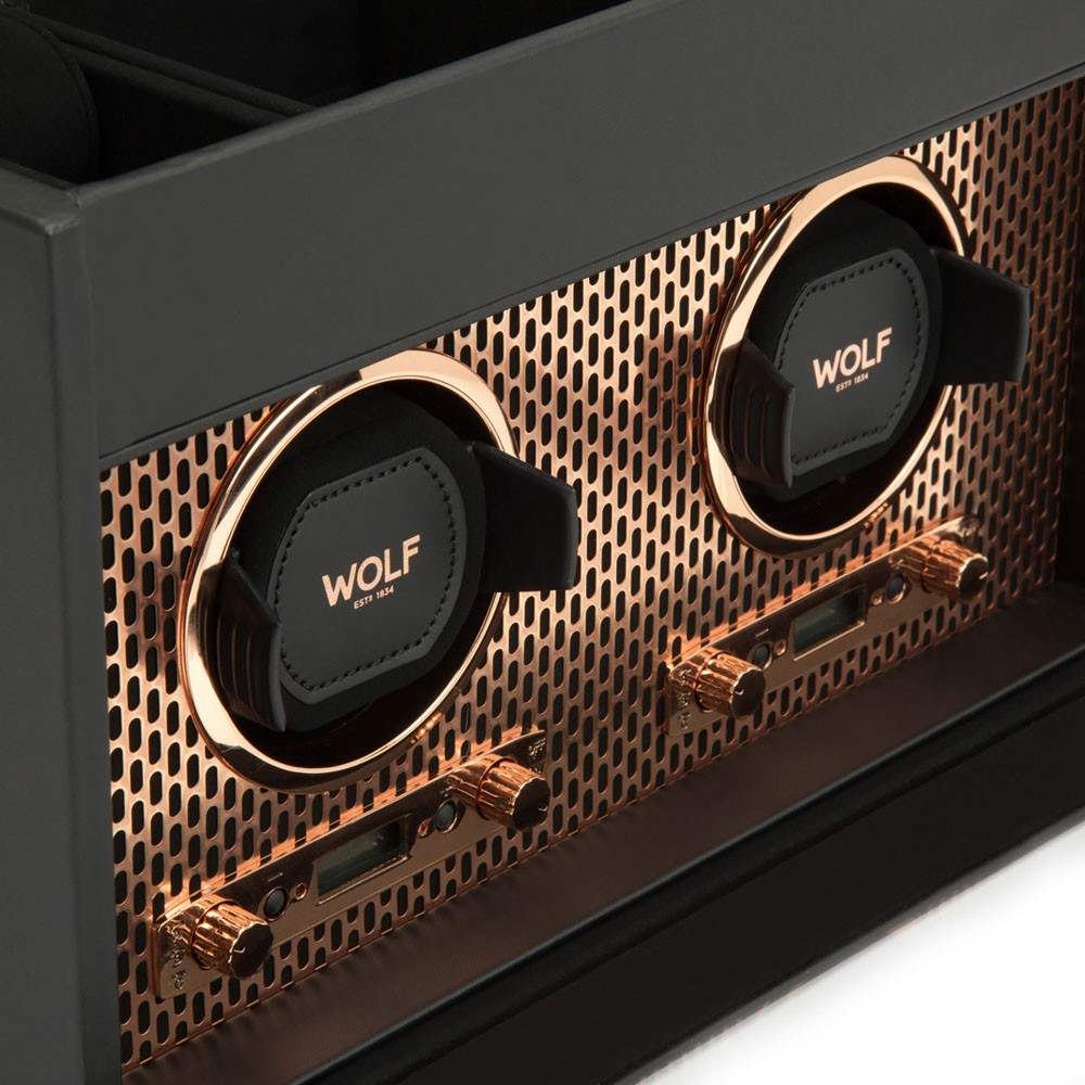  Wolf Double Watch Winder with Storage - Copper - WOLF