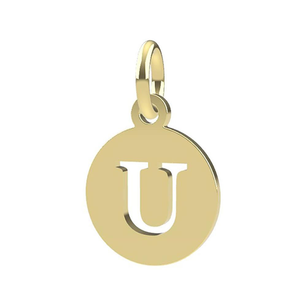 18kt yellow gold Letter U pendant Dedie - DEDIE