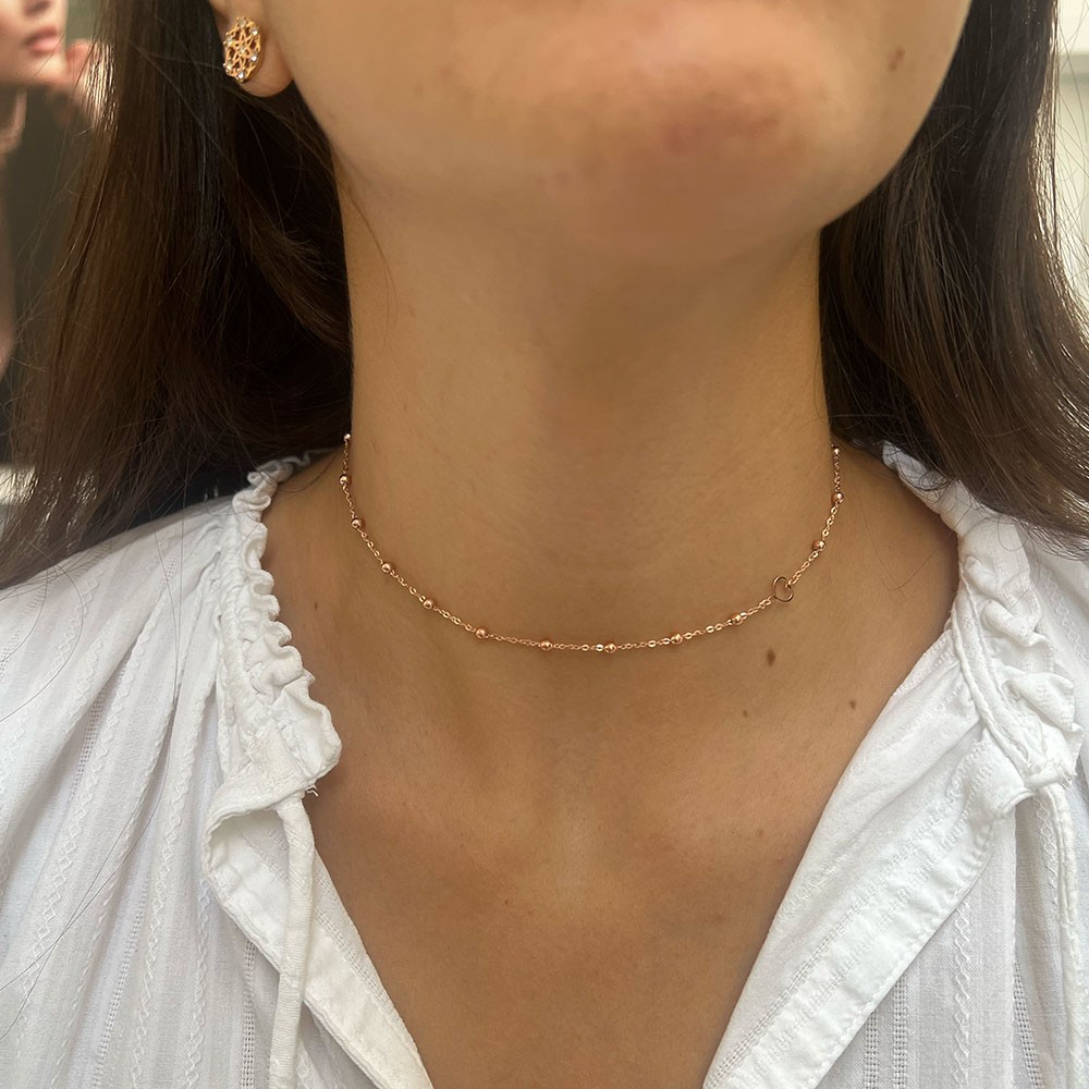 Girocollo sferette cuore traforato rosa Maman et Sophie GCPPTAL - MAMAN ET SOPHIE