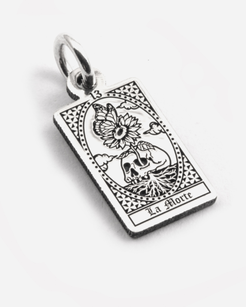 Ciondolo Carta Tarocchi La Morte in argento 925 Grande