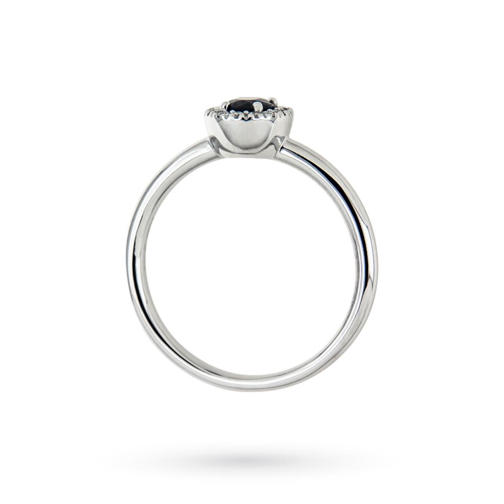 Anello zaffiro ovale 0,43ct contorno diamanti 0,09ct Mirco Visconti - MIRCO VISCONTI