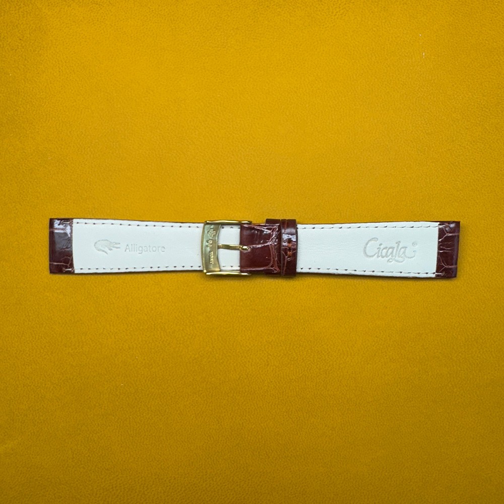 Cinturino alligatore gold lucido 20-16mm - BROS