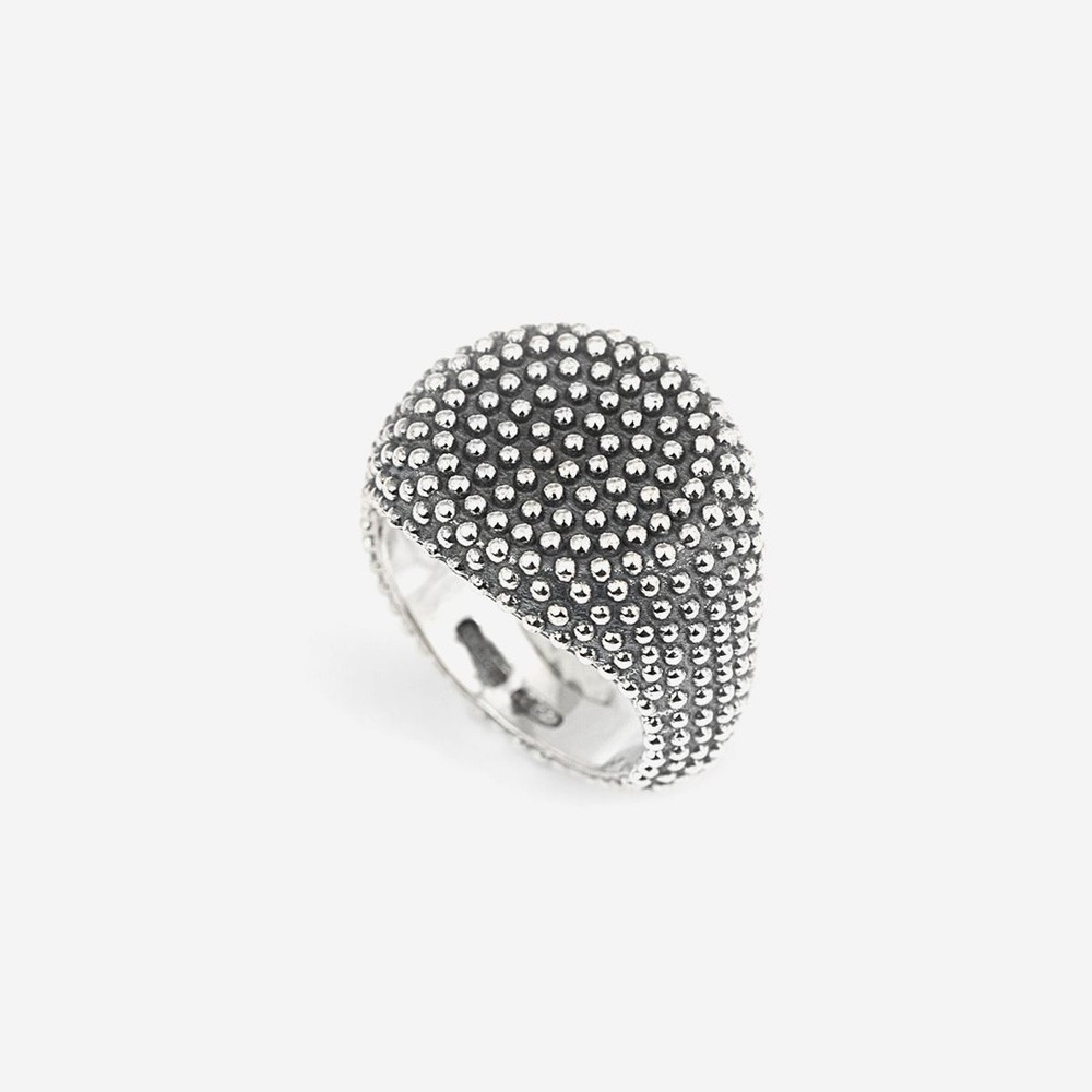  Nove25 burnished silver dotted little finger round chevalier - NOVE25