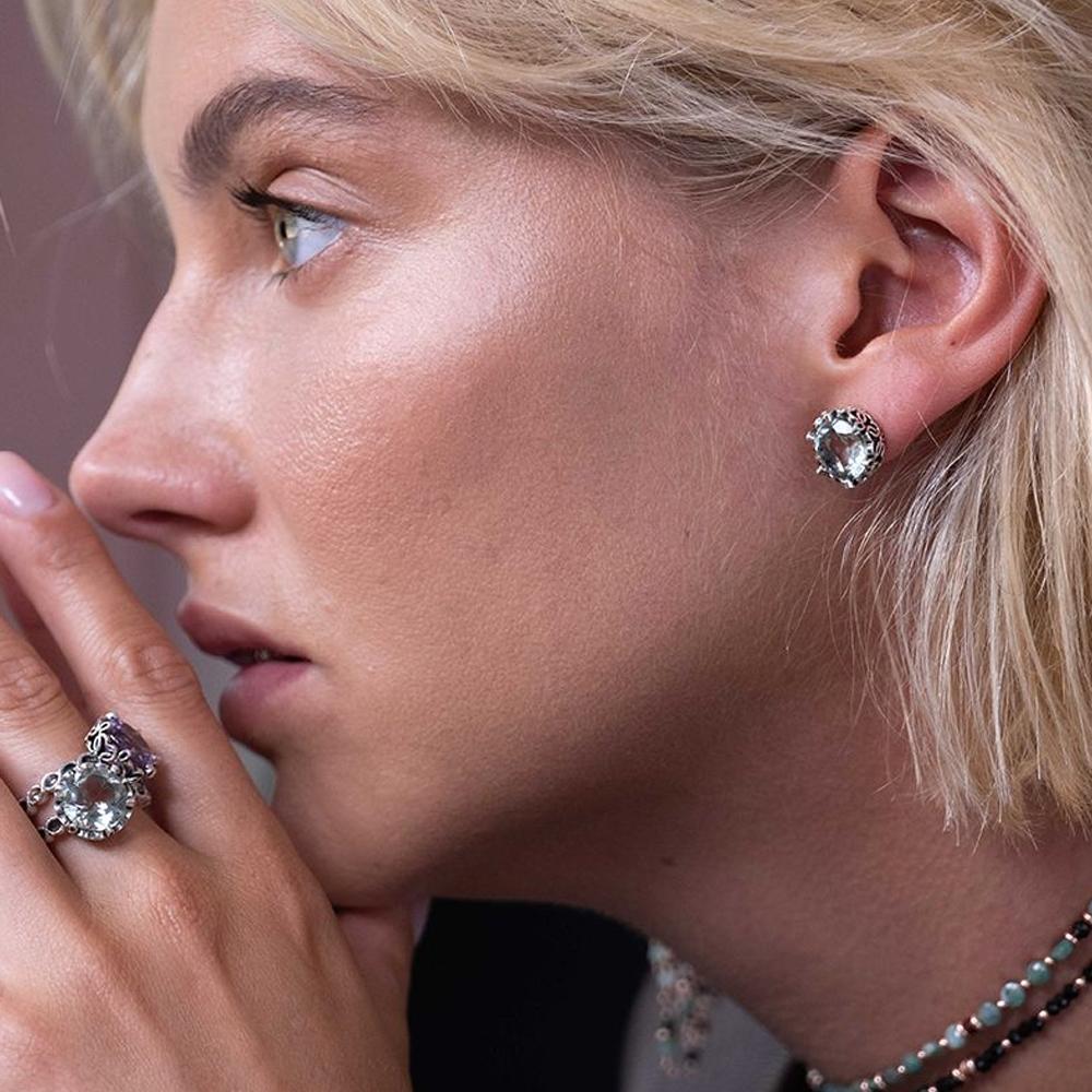  Orecchini Maman et Sophie ORBET4AVC Ametista verde - MAMAN ET SOPHIE