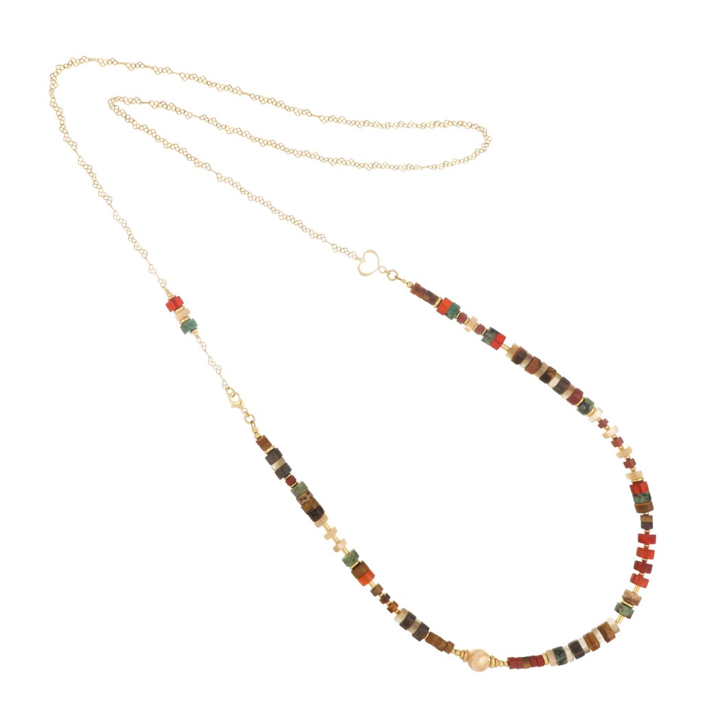 Maman et Sophie CLUSA6SFMP Madreterra Necklace in 925 Silver and Gold - MAMAN ET SOPHIE