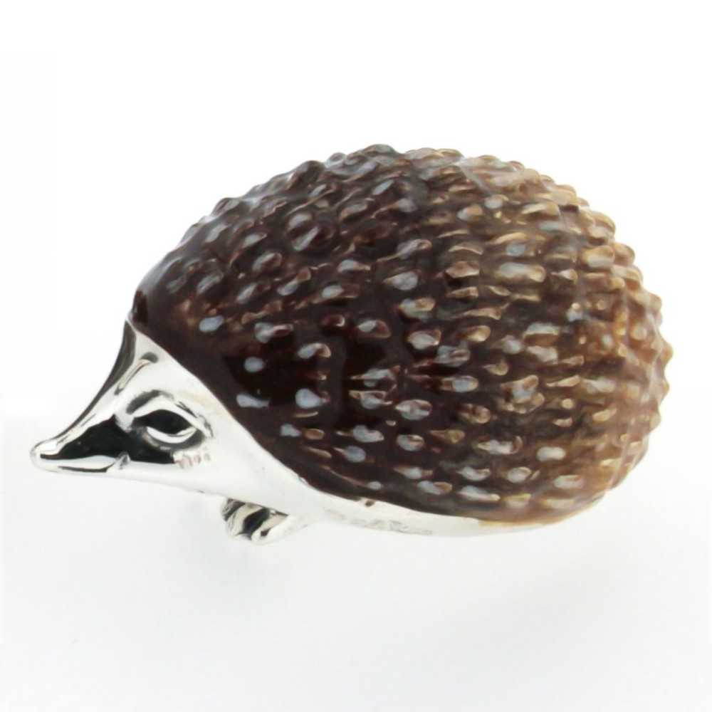 Soprammobile in argento 925 a forma di riccio grande smaltato