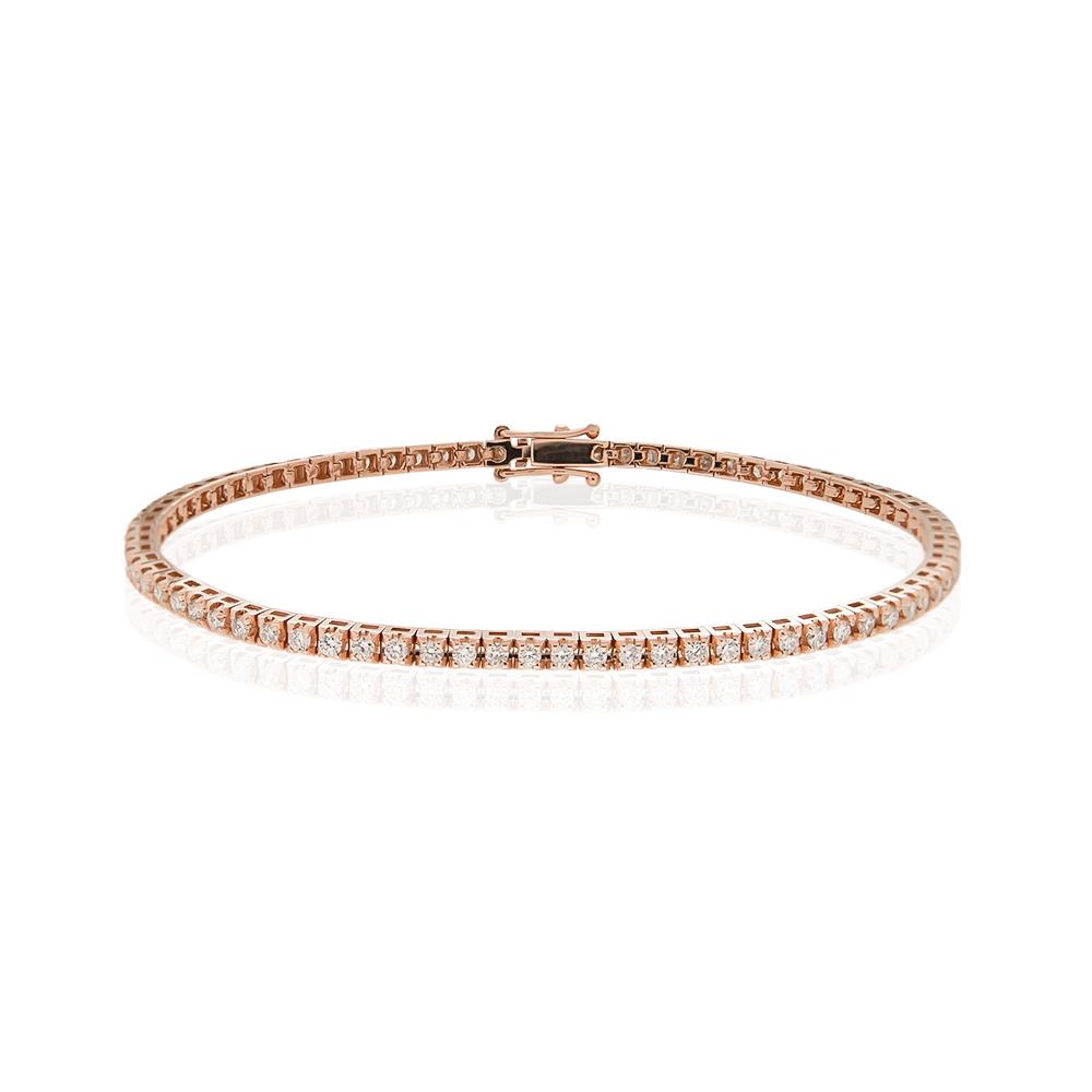 Tennis bracelet rose gold diamonds 1,20ct G SI - LELUNE