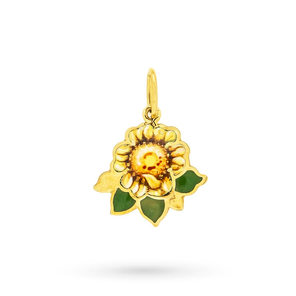 Gabriella Rivalta Sunflower pendant gold enamel - GABRIELLA RIVALTA