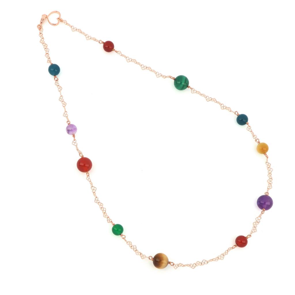 Maman et Sophie necklace 11 natural colored stones - MAMAN ET SOPHIE
