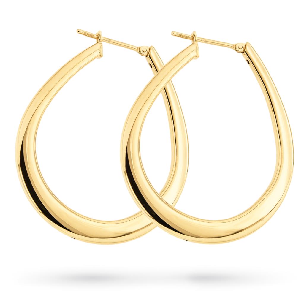 Yellow gold drop earrings 38x32mm - UNBRANDED