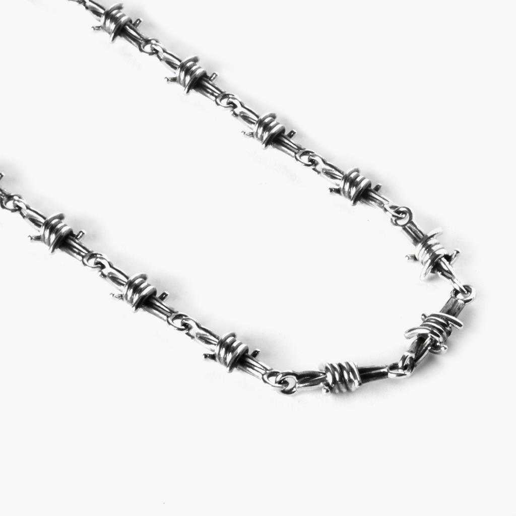 Nove25 burnished silver barbed wire elements soft necklace - NOVE25