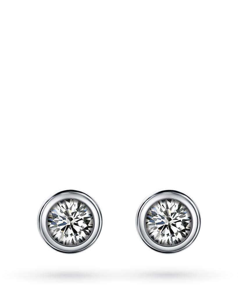 18kt white gold round stud earrings with diamonds ct 0,20 G VS - CICALA
