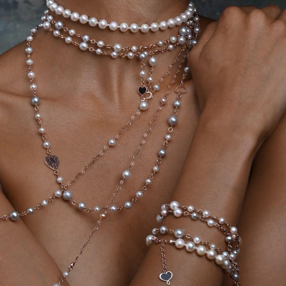  Bracciale rosario perle bianche rosa Maman et Sophie BRLABBR - MAMAN ET SOPHIE