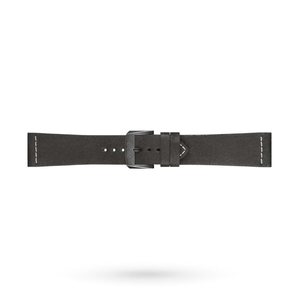 Mido anthracite leather strap 23mm PVD steel buckle - MIDO