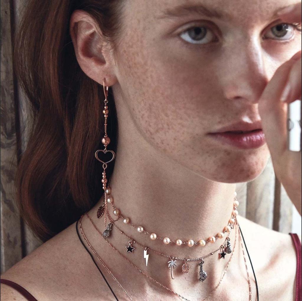  Collana con charms in argento 925 placcato in oro rosa - MAMAN ET SOPHIE