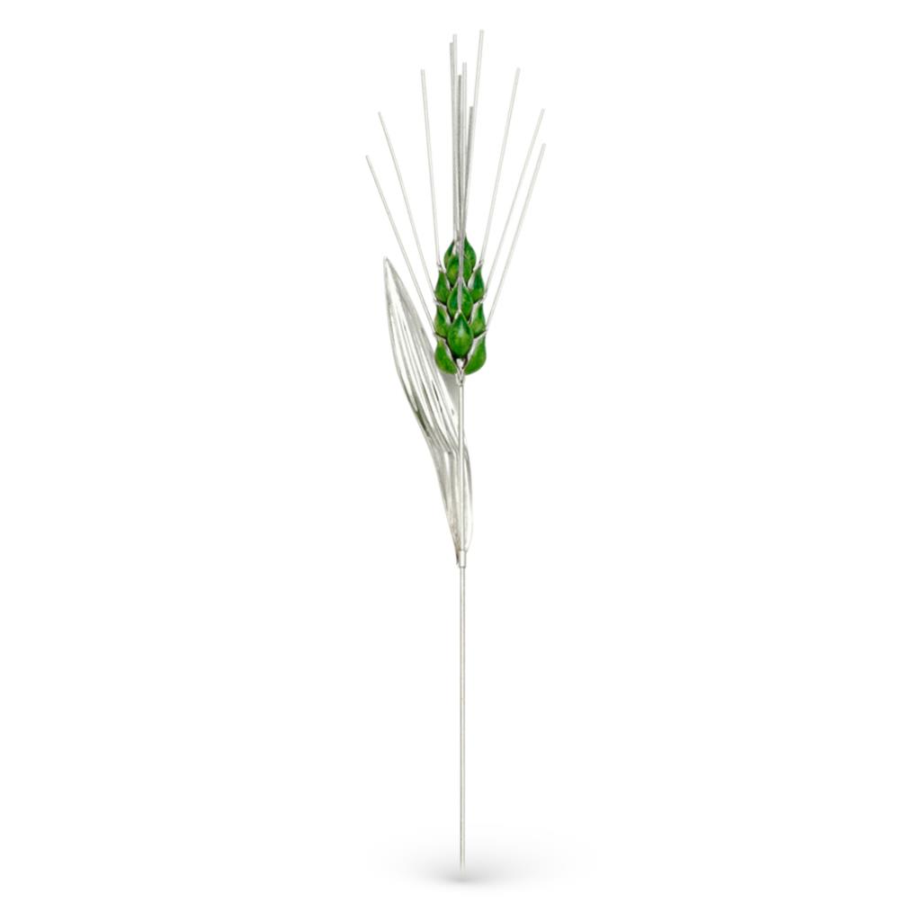 Green ear of corn ornament in sterling silver 16cm - GI.RO’ART