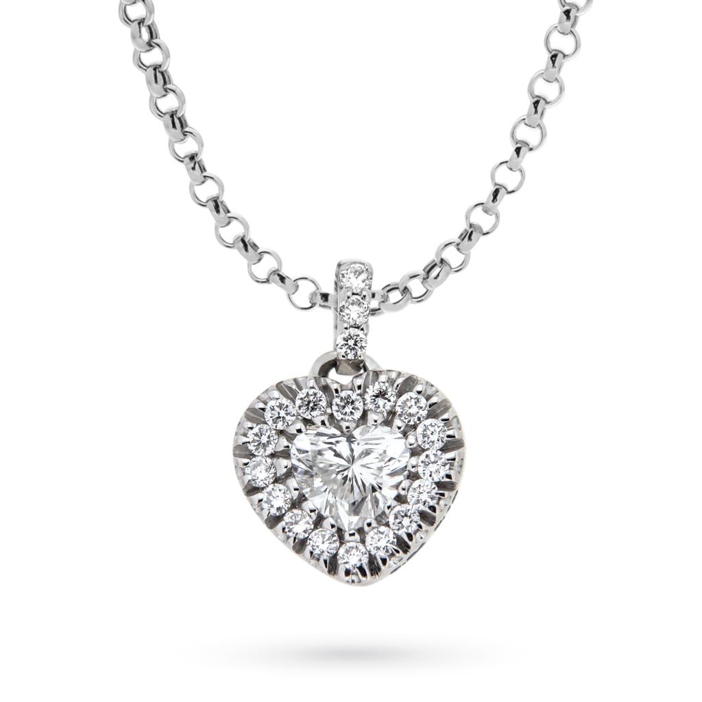 White gold necklace heart of diamonds 0.36ct F VVS - MIRCO VISCONTI