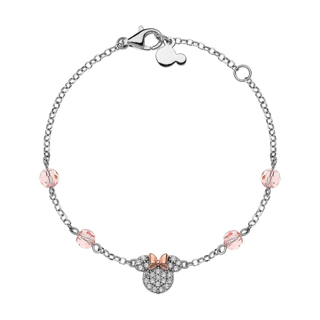 Children's bracelet Disney Minnie pink white crystals - DISNEY