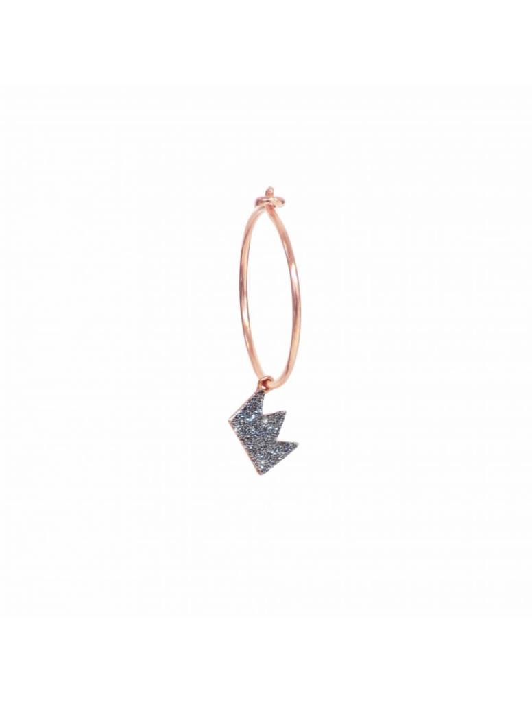 M&S rose gold hoop earring with diamond crown - MAMAN ET SOPHIE