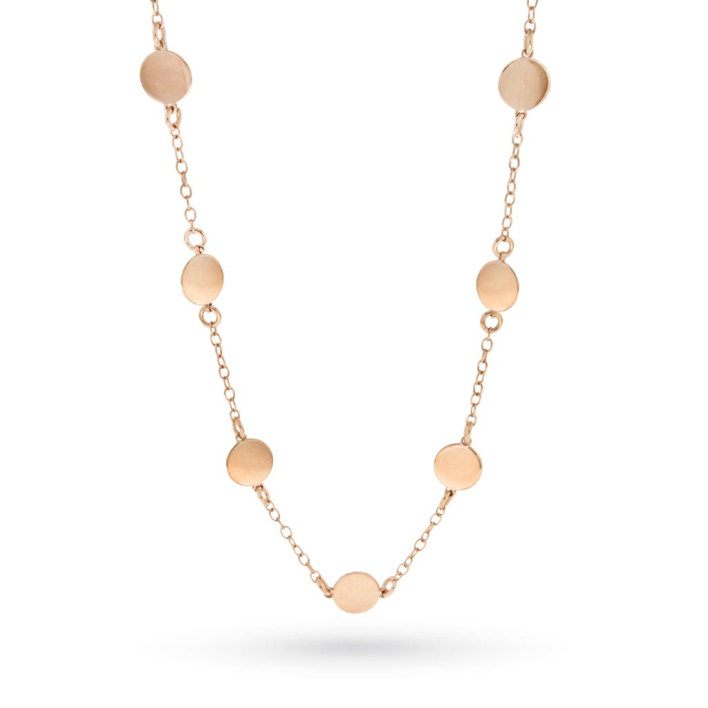Necklace with 7 medals in 18kt rose gold - LUSSO ITALIANO