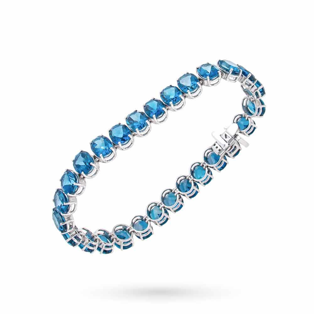  Bracciale tennis topazi Blu London 41,81ct diamanti 0,03ct - D.DONNA