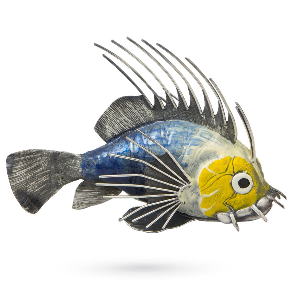 Ornament scorpion fish in silver and enamels - ITALO GORI