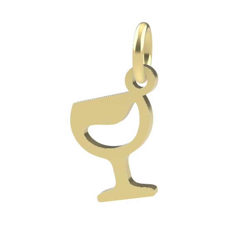 ciondolo oro a forma di calice di vino