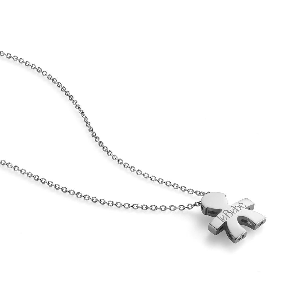 Collana leBebe LBB902 sagoma bimbo oro bianco 18kt - LE BEBE