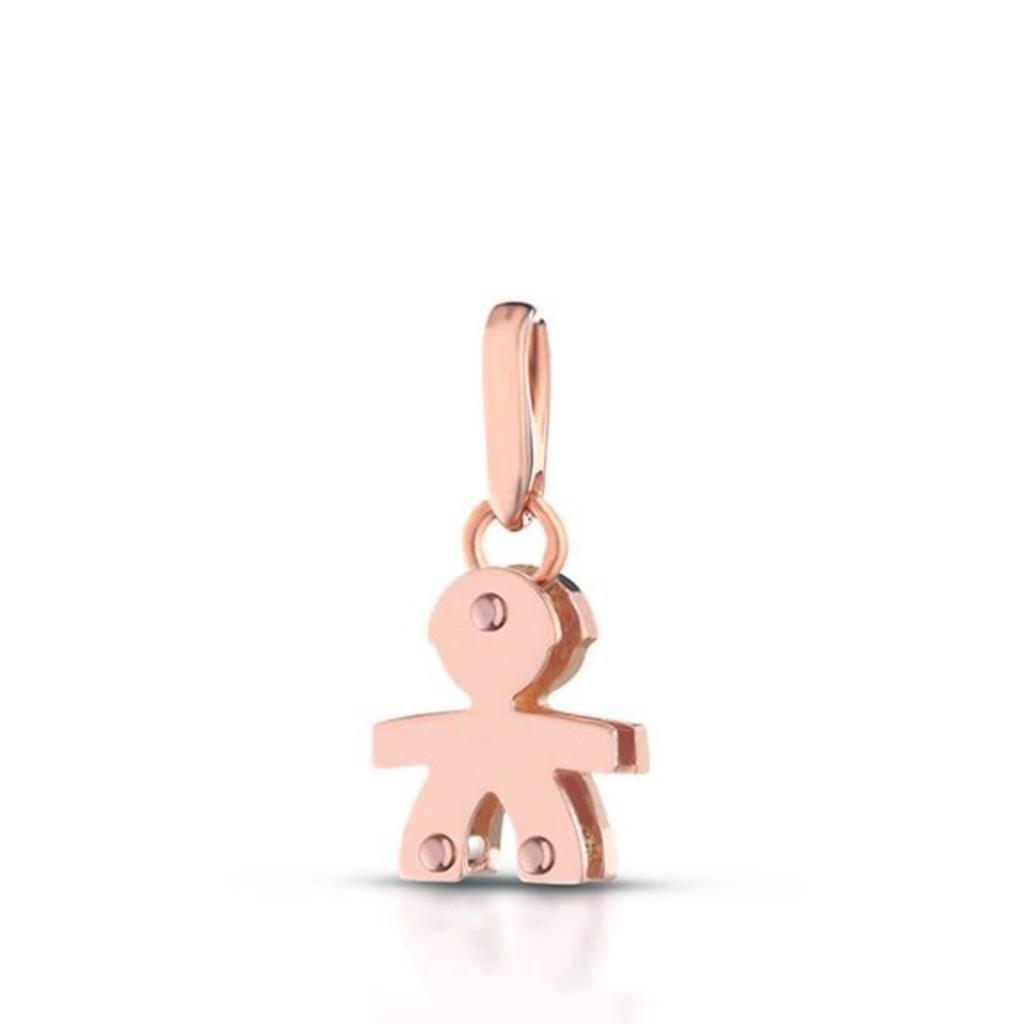  Collana leBebe LBB453 sagoma bimbo mini oro rosa diamanti ct 0,11 - LE BEBE