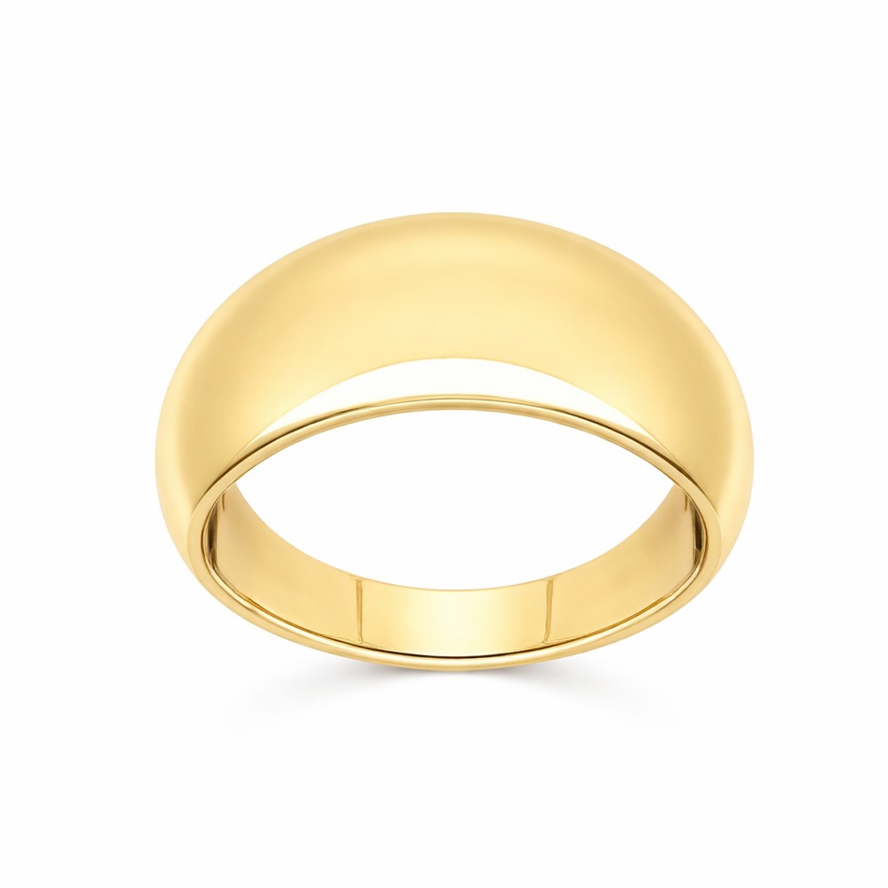 Anello a fascia piena in oro giallo lucido