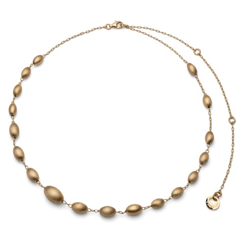 Collana argento dorato con catena sottile e perle - UNOAERRE