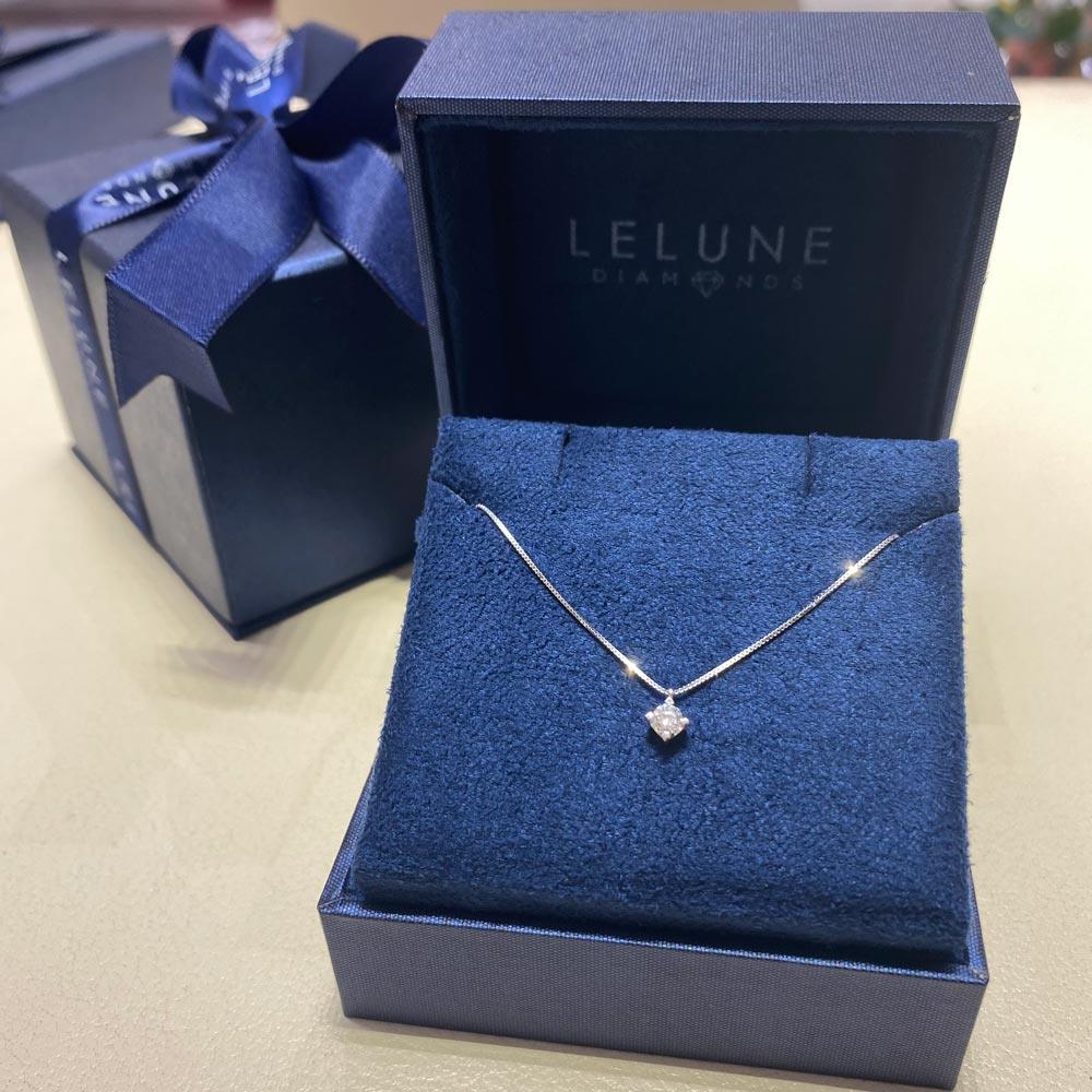  Girocollo punto luce oro e diamante 0,12ct - LELUNE