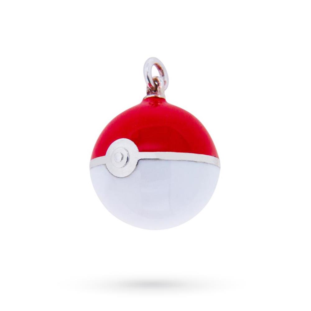 Pokeball charm in 925 sterling silver and enamel - CICALA