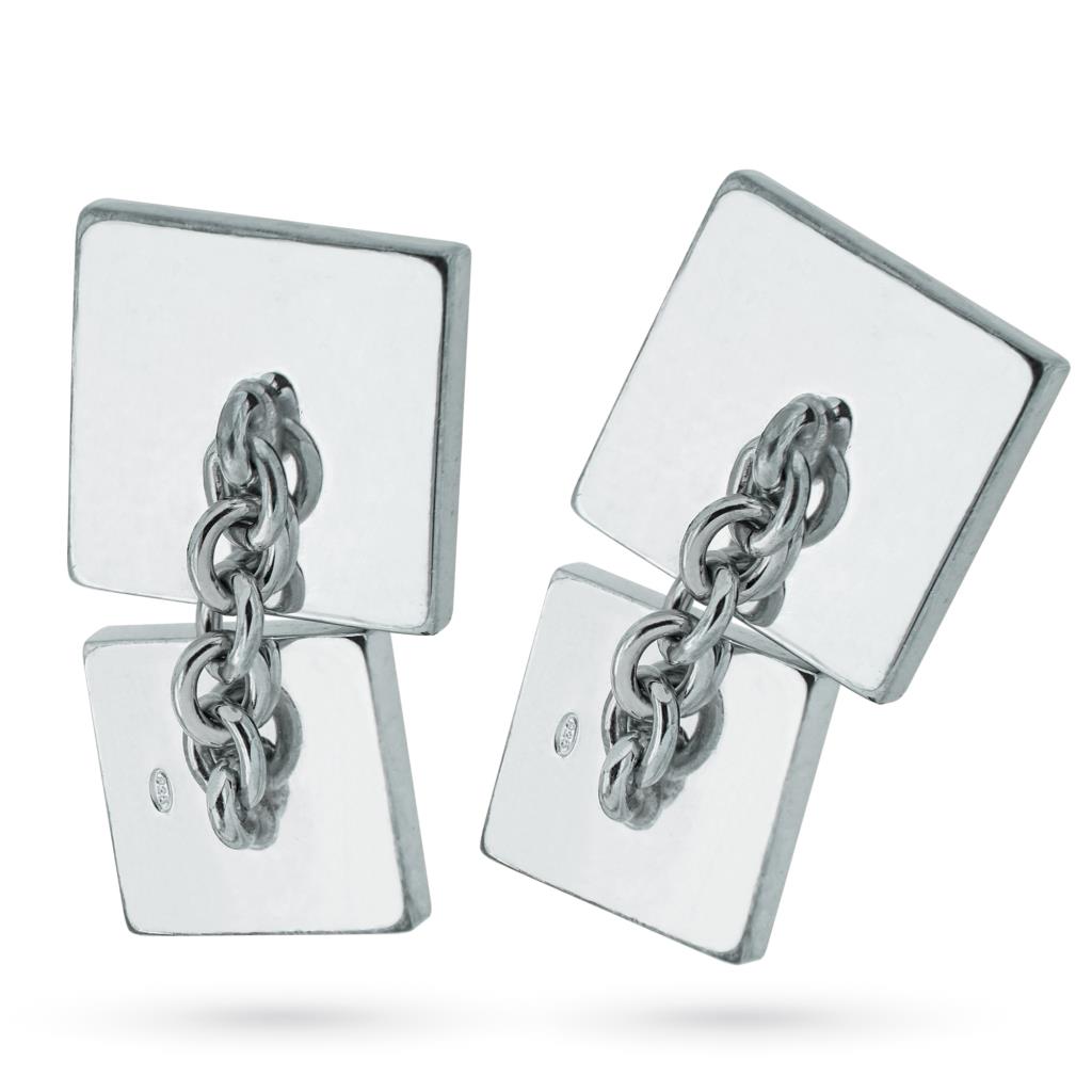  925 sterling silver squares cufflinks with polished surface - LUSSO ITALIANO