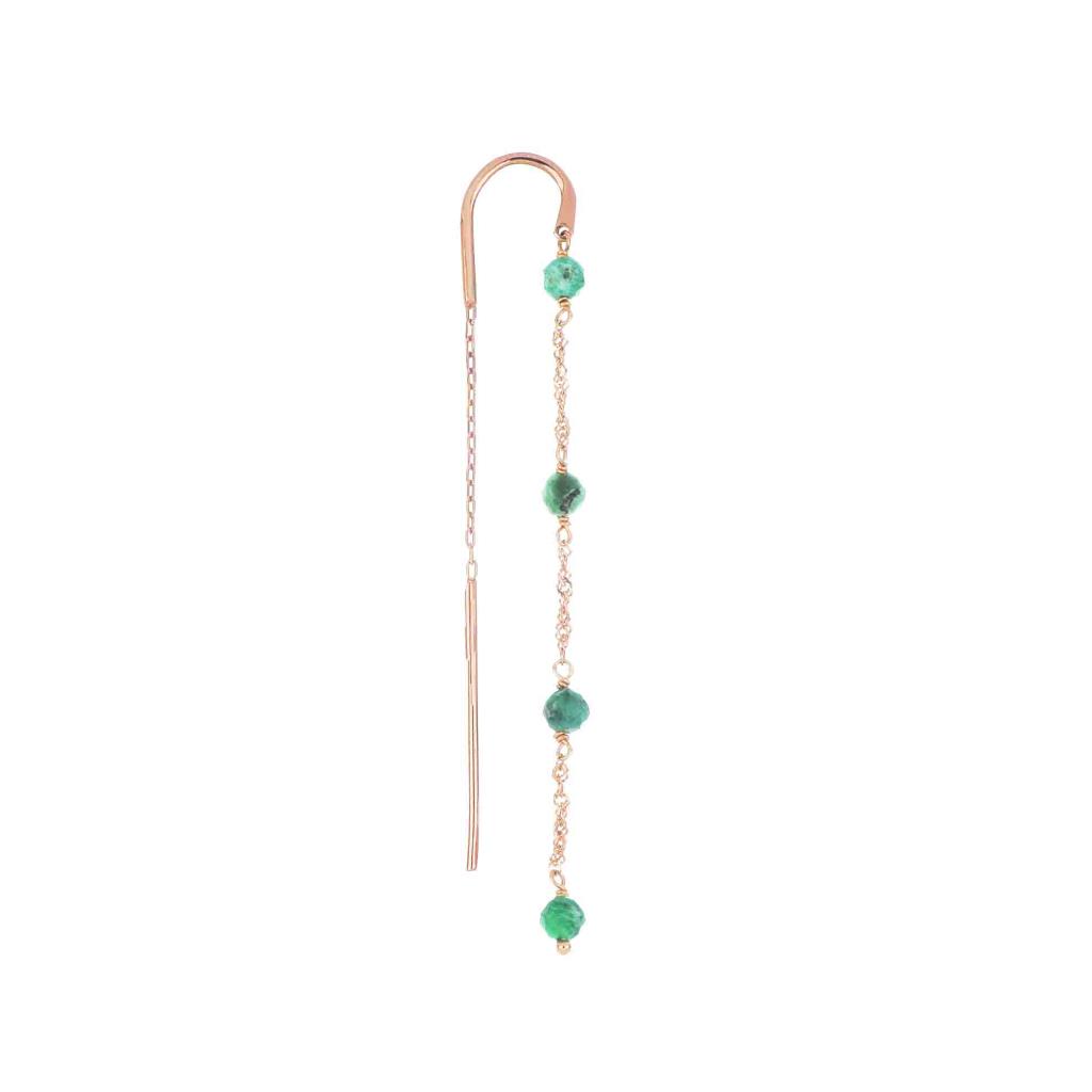 18kt emerald needle earring Maman et Sophie ORPTASM - MAMAN ET SOPHIE