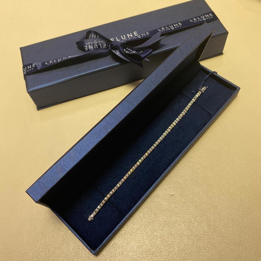  Bracciale tennis oro bianco diamanti 2,28ct G SI - LELUNE