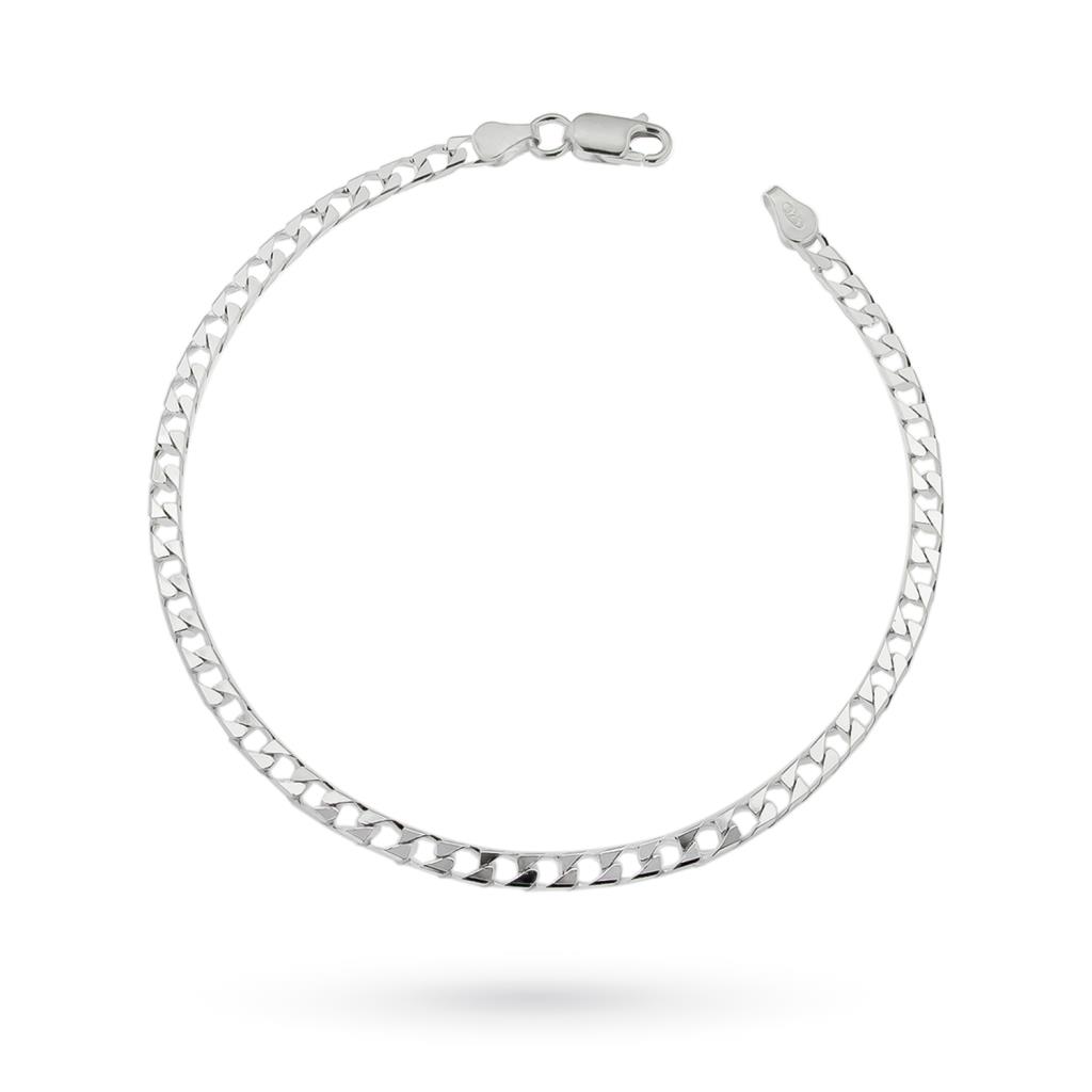 Curb chain mesh bracelet in silver 22cm - LUSSO ITALIANO