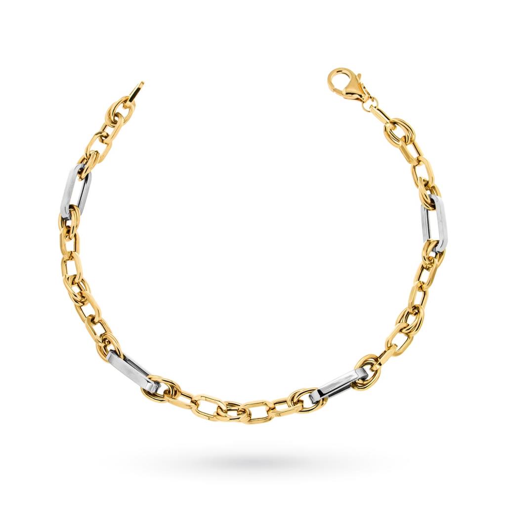 Fancy mesh bracelet in 18kt yellow and white gold - LUSSO ITALIANO